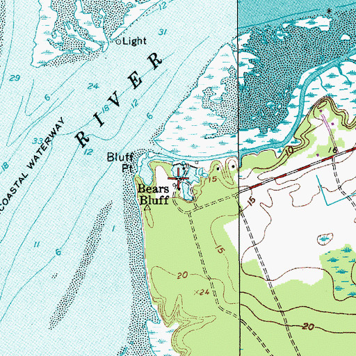 Topographic Map of Bears Bluff, SC