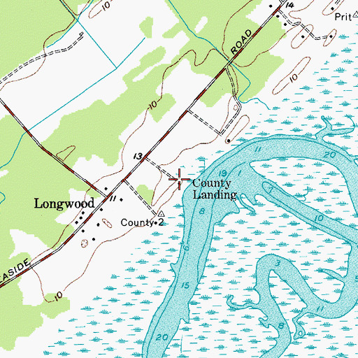 Topographic Map of Beaufort County Landing, SC