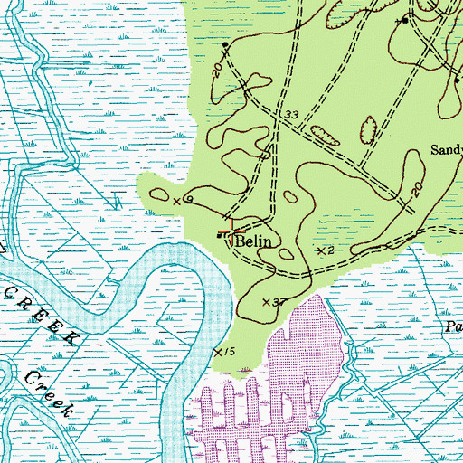 Topographic Map of Belin, SC