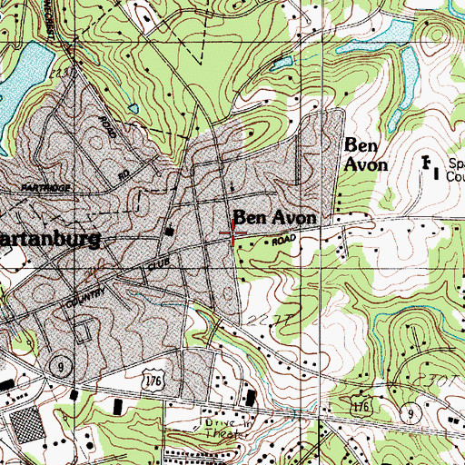 Topographic Map of Ben Avon, SC