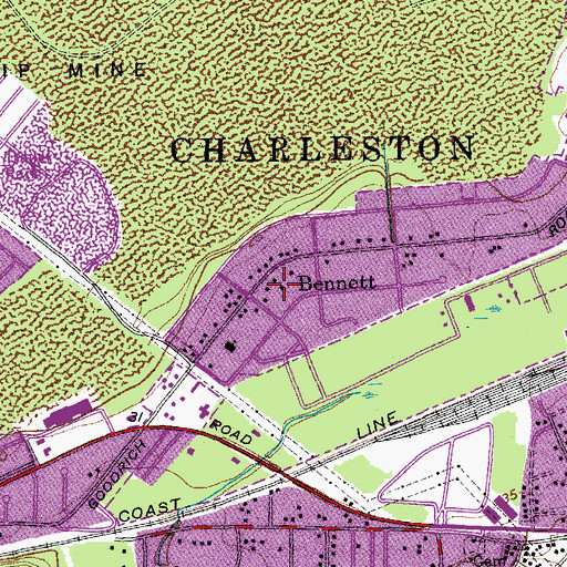 Topographic Map of Bennett, SC