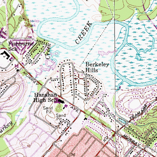 Topographic Map of Berkeley Hills, SC