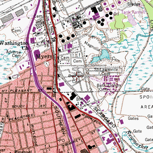 Topographic Map of Bethany Cemetery, SC