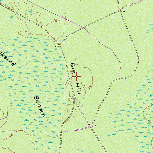 Topographic Map of Big Hill, SC