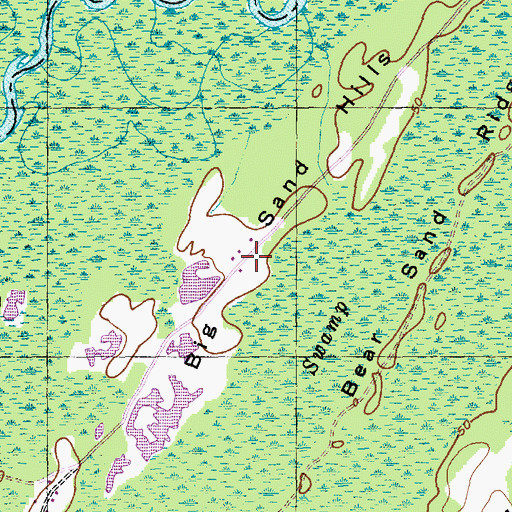 Topographic Map of Big Sand Hills, SC