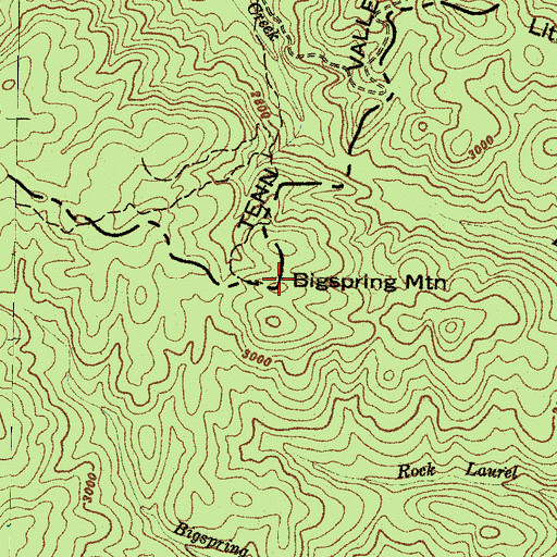 Topographic Map of Bigspring Mountain, SC