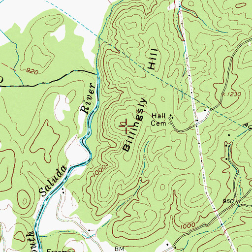 Topographic Map of Billingsly Hill, SC