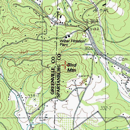 Topographic Map of Bird Mountain, SC