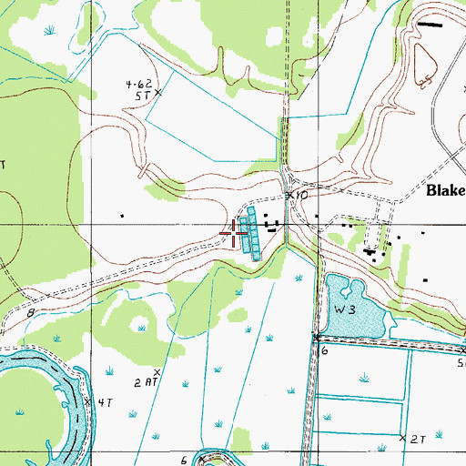 Topographic Map of Blake, SC