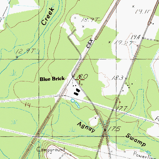 Topographic Map of Blue Brick, SC