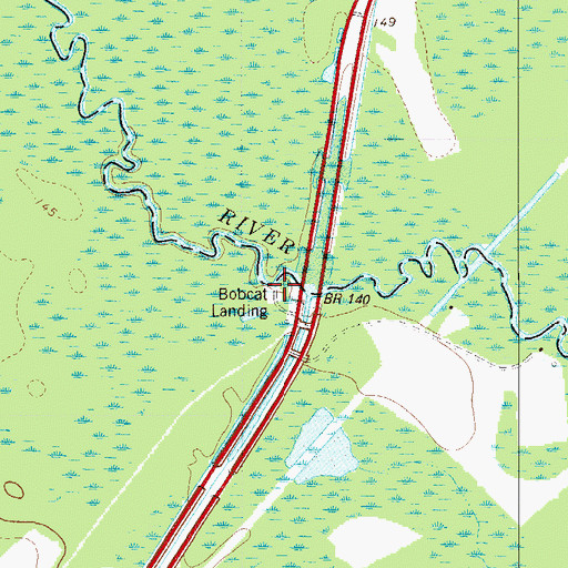 Topographic Map of Bobcat Landing, SC