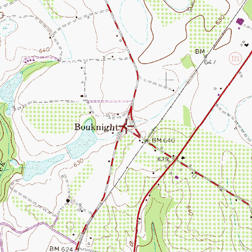 Topographic Map of Bouknight, SC