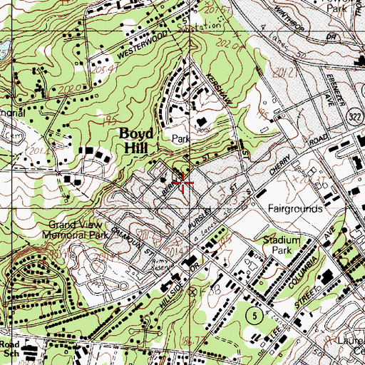 Topographic Map of Boyd Hill, SC