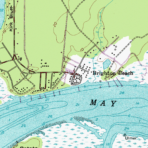 Topographic Map of Brighton Beach, SC
