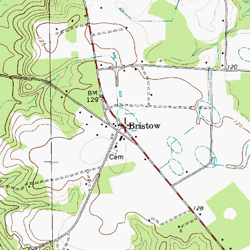 Topographic Map of Bristow, SC