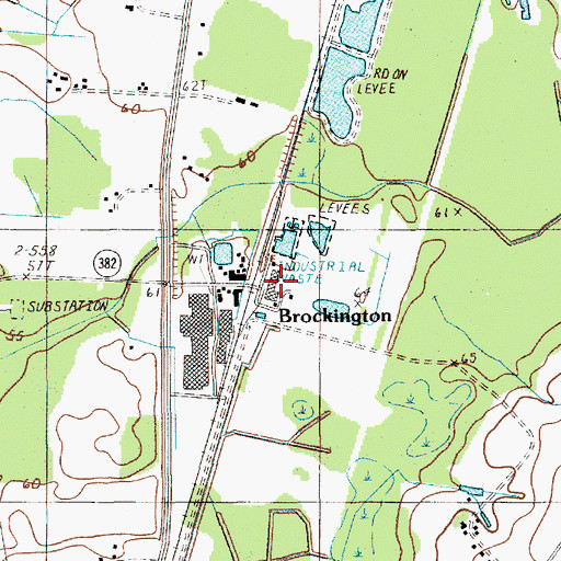 Topographic Map of Brockington, SC