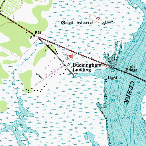 Topographic Map of Buckingham Landing, SC