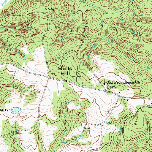 Topographic Map of Bulls Hill, SC
