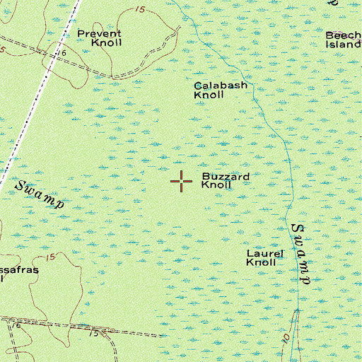 Topographic Map of Buzzard Knoll, SC