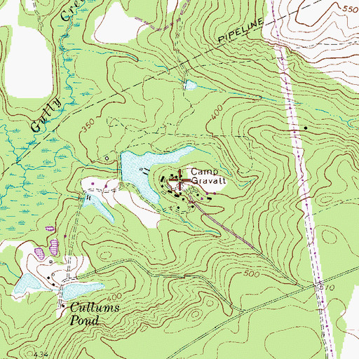 Topographic Map of Camp Gravatt, SC