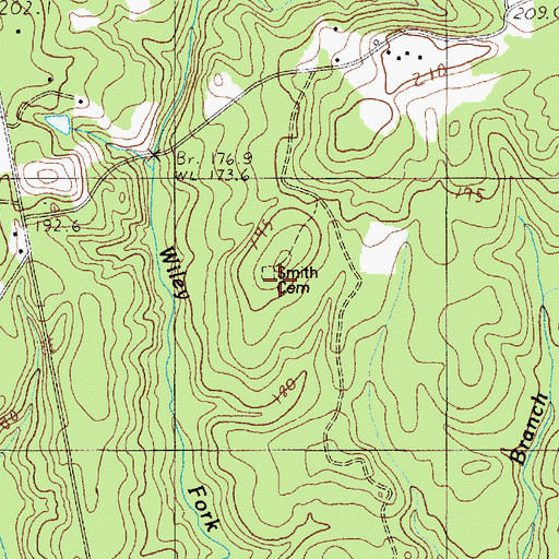 Topographic Map of Camp Hill, SC