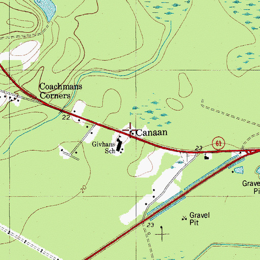 Topographic Map of Canaan, SC