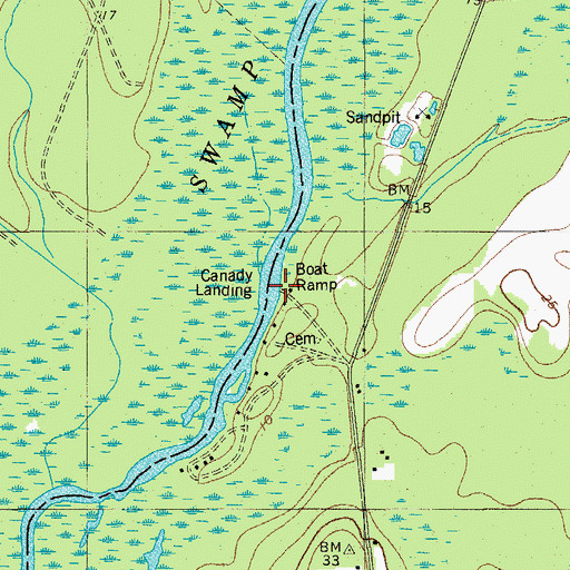 Topographic Map of Canady Landing, SC