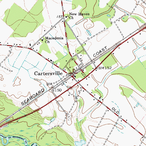 Topographic Map of Cartersville, SC