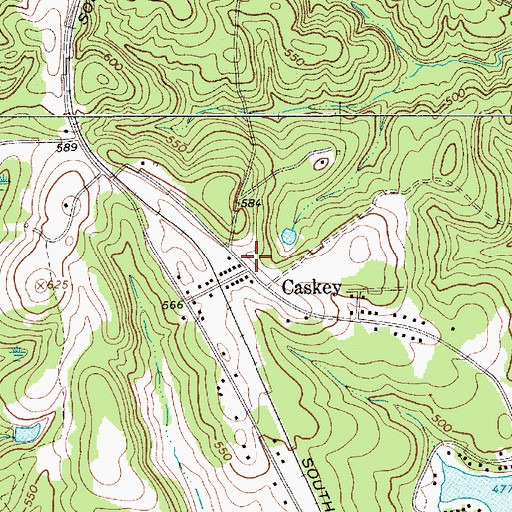 Topographic Map of Caskey, SC