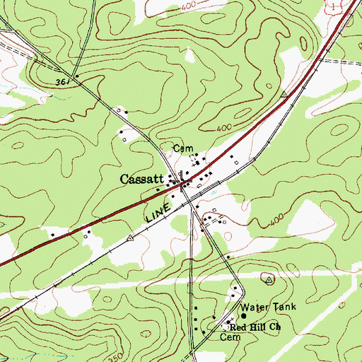 Topographic Map of Cassatt, SC