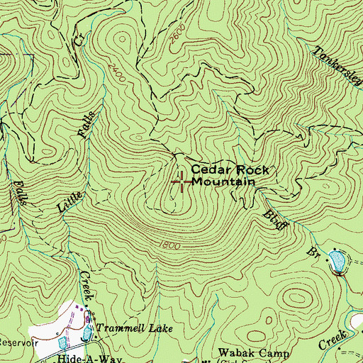 Topographic Map of Cedar Rock Mountain, SC
