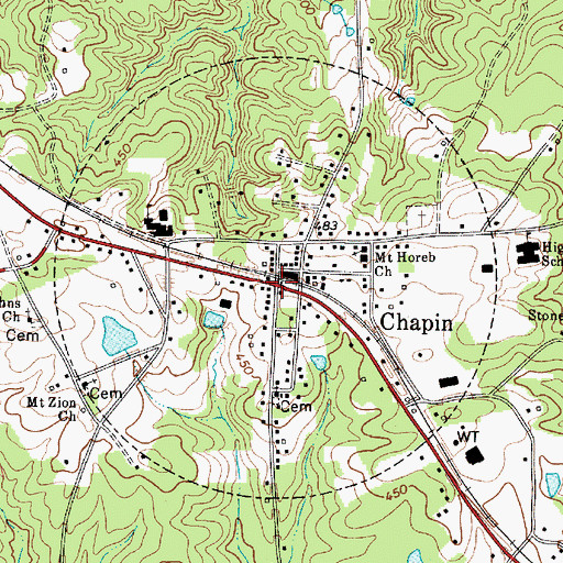 Topographic Map of Chapin, SC