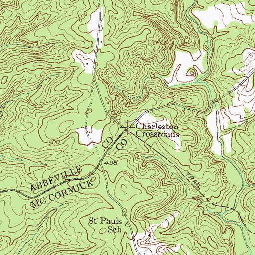 Topographic Map of Charleston Crossroads, SC