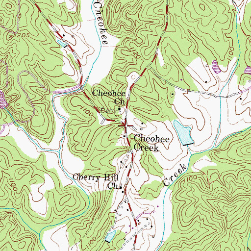 Topographic Map of Cheohee, SC
