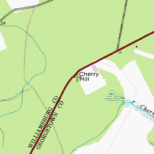 Topographic Map of Cherry Hill, SC