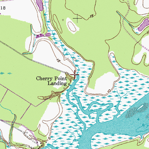 Topographic Map of Cherry Point Landing, SC