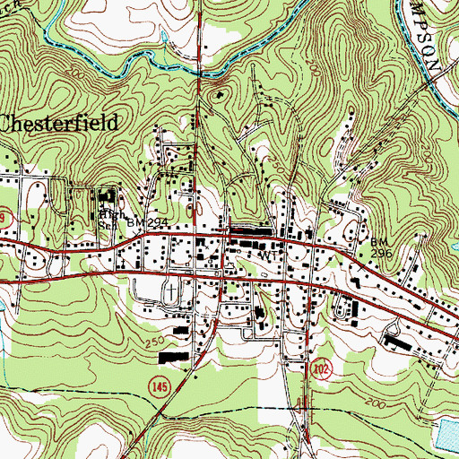 Topographic Map of Chesterfield, SC
