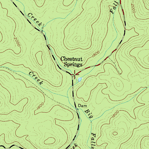 Topographic Map of Chestnut Springs, SC