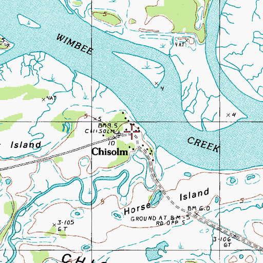 Topographic Map of Chisolm, SC