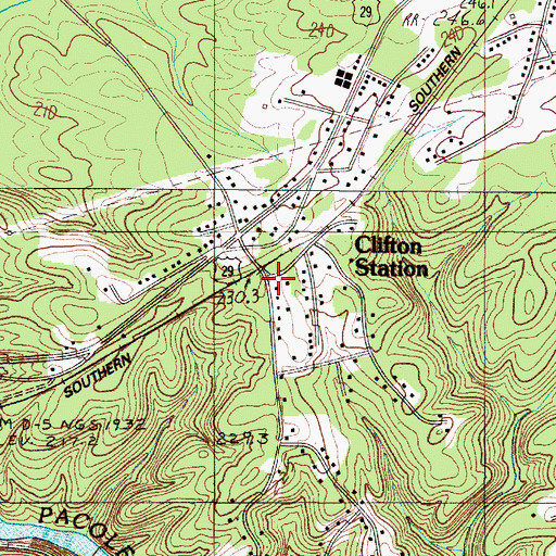Topographic Map of Clifton Station, SC