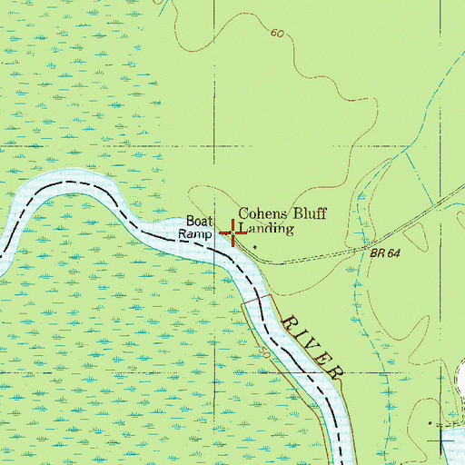 Topographic Map of Cohens Bluff Landing, SC