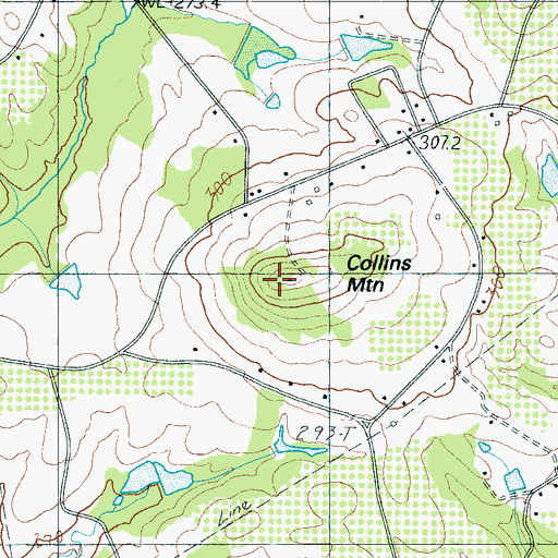 Topographic Map of Collins Mountain, SC