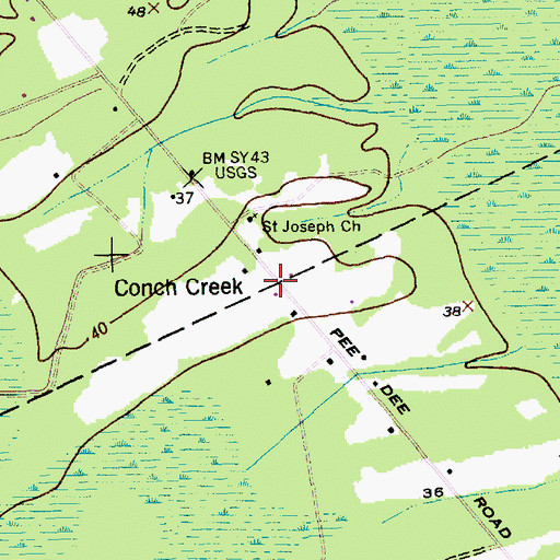 Topographic Map of Conch Creek, SC
