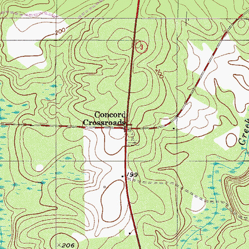 Topographic Map of Concord Crossroads, SC