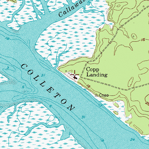 Topographic Map of Copp Landing, SC