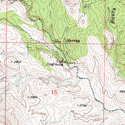 Topographic Map of The Doghouse, AZ