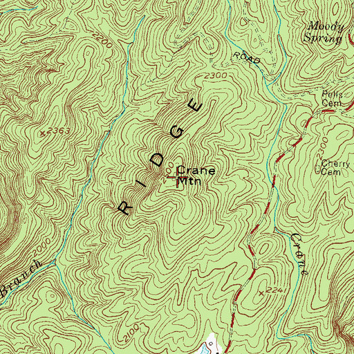 Topographic Map of Crane Mountain, SC