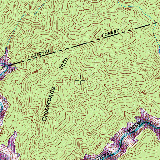 Topographic Map of Crossroads Mountain, SC