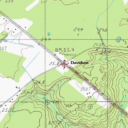 Topographic Map of Davidson, SC