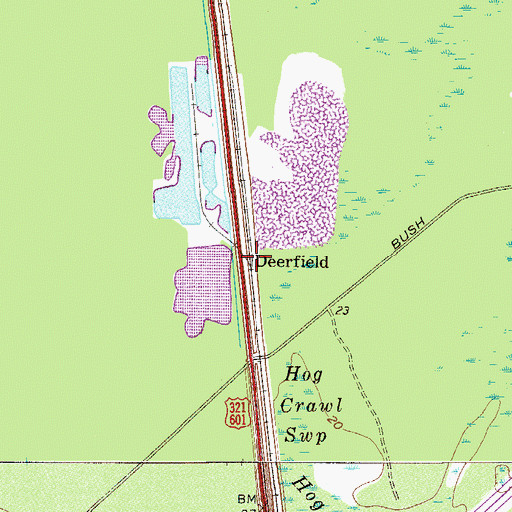 Topographic Map of Deerfield, SC